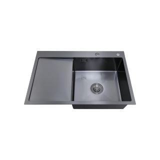 Мойка для кухни с правым крылом и дозатор РМС MRK-7851BL-R тёмный графит