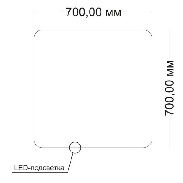 Зеркало Vincea LED VLM-3BE7007-2 700х700 c сенсорным выключателем и диммером, антизапотевание Зеркало Vincea LED VLM-3BE7007-2 700х700 c сенсорным выключателем и диммером, антизапотевание