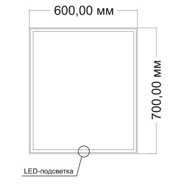 Зеркало Vincea LED VLM-3VN6007 600х700 c сенсорным выключателем и диммером Зеркало Vincea LED VLM-3VN6007 600х700 c сенсорным выключателем и диммером