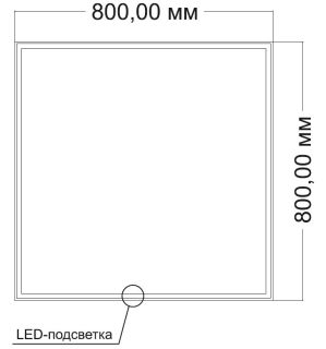 Зеркало Vincea LED VLM-3VN8008 800х800 c сенсорным выключателем и диммером Зеркало Vincea LED VLM-3VN8008 800х800 c сенсорным выключателем и диммером