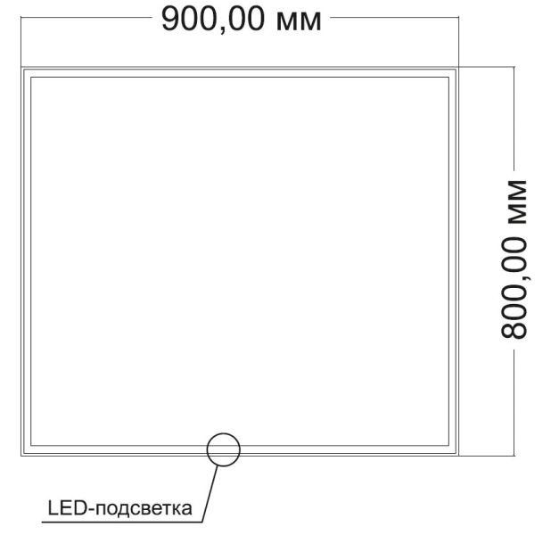 Зеркало Vincea LED VLM-3VN9008 900х800 c сенсорным выключателем и диммером Зеркало Vincea LED VLM-3VN9008 900х800 c сенсорным выключателем и диммером