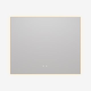 Зеркало Vincea LED VLM-4F100BG-2 1000х800 в алюминиевой раме, брашированное золото Зеркало Vincea LED VLM-4F100BG-2 1000х800 в алюминиевой раме, брашированное золото