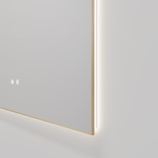 Зеркало Vincea LED VLM-4F100BG-2 1000х800 в алюминиевой раме, брашированное золото Зеркало Vincea LED VLM-4F100BG-2 1000х800 в алюминиевой раме, брашированное золото