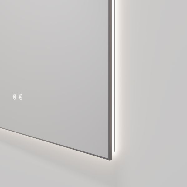 Зеркало Vincea LED VLM-4F100GM-2 1000х800 в алюминиевой раме, вороненая сталь Зеркало Vincea LED VLM-4F100GM-2 1000х800 в алюминиевой раме, вороненая сталь