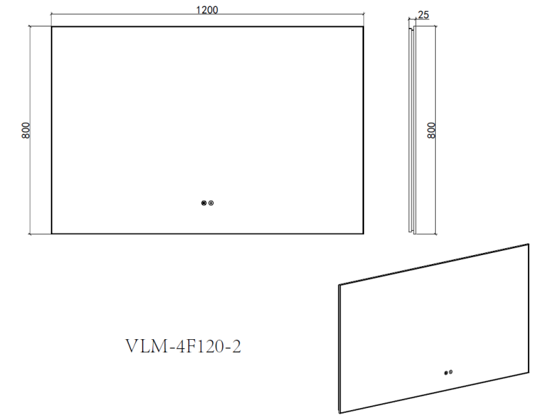 Зеркало Vincea LED VLM-4F120GM-2 1200х800 в алюминиевой раме, c сенсорным выключателем и диммером, вороненая сталь Зеркало Vincea LED VLM-4F120GM-2 1200х800 в алюминиевой раме, c сенсорным выключателем и диммером, вороненая сталь