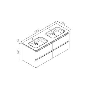 Тумба под раковину Vincea Alba VMC-1A120LW 120 см