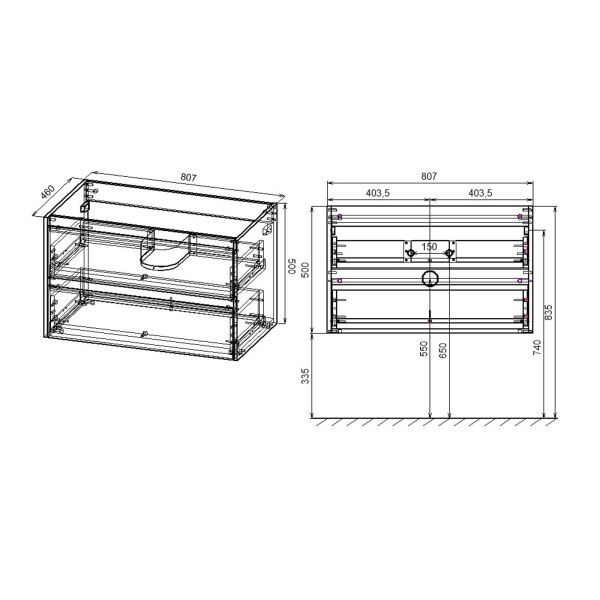 База под раковину Vincea Gio 800 C.Oak База под раковину Vincea Gio 800 C.Oak