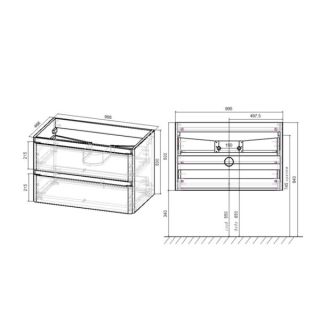 Тумба под раковину Vincea Vico  VMC-2V100BT 100 см