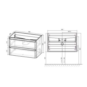 Тумба под раковину Vincea Vico VMC-2V100RW 100 см