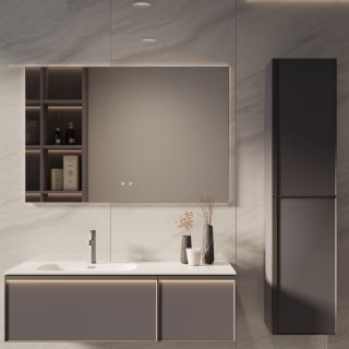 База под раковину Vincea Elise 1200 подвесная, левая, 2 выкатных ящика soft-close, серый матовый База под раковину Vincea Elise 1200 подвесная, левая, 2 выкатных ящика soft-close, серый матовый