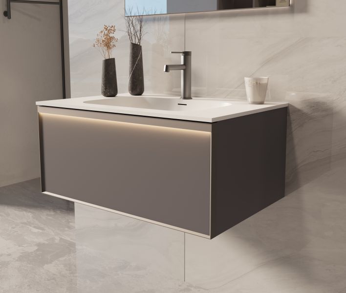 База под раковину Vincea Elise 800 подвесная, 2 выкатных ящика soft-close, серый матовый База под раковину Vincea Elise 800 подвесная, 2 выкатных ящика soft-close, серый матовый