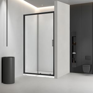 Душевая дверь Veconi Vianno VN-46B, 1300x1950, черный матовый, стекло прозрачное