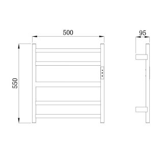 Полотенцесушитель электрический Raglo R350.01.03 50x55 см сенсорный с терморегулятором золотой сатин