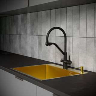 Мойка для кухни с корзиной и дозатором РМС MR-6050G золото