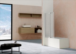 Душевая шторка на ванну Vincea VSB-1E100CLBN, 1000*1450, брашированный никель, стекло прозрачное