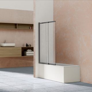 Душевая шторка на ванну Vincea VSB-1E100CLGM 1000*1450, вороненая сталь, стекло прозрачное