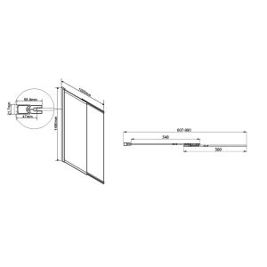 Шторка на ванну Vincea VSB-1E100CLB 100 x 145 см