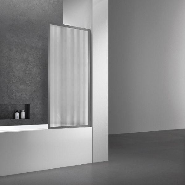 Душевая шторка на ванну Vincea VSB-41700FLGM, 700*1400, вороненая сталь, стекло рифленое