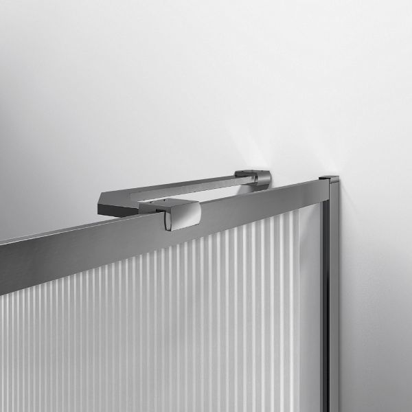 Душевая шторка на ванну Vincea VSB-41700FLGM, 700*1400, вороненая сталь, стекло рифленое