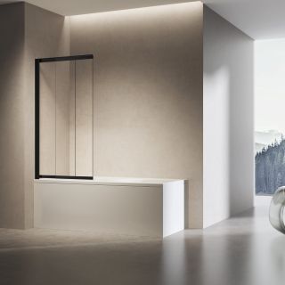 Душевая шторка на ванну Vincea VSB-6E900CLB-L черный стекло прозрачное