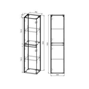 Шкаф-колонна Vincea Chiara/Luka VSC-2CL150TO 35 см дуб
