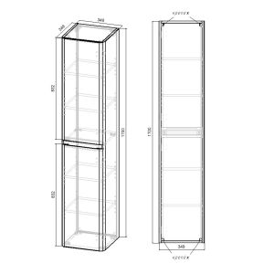 Шкаф-колонна Vincea Vico VSC-2V170CN 35 см карбон