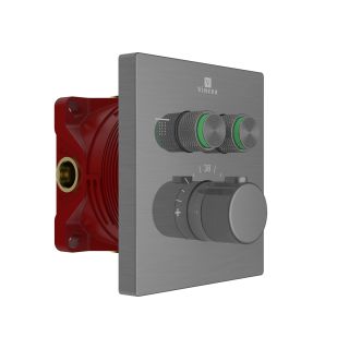Встраиваемый смеситель для душа Vincea VSCV-321T-MGM двухфункциональный, термостатический, вороненая сталь