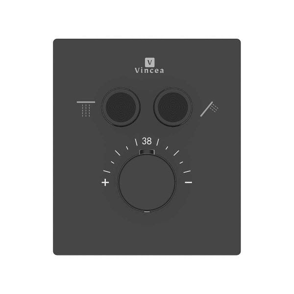 Встраиваемый смеситель для душа Vincea VSCV-321T-MMB двухфункциональный, термостатический, черный