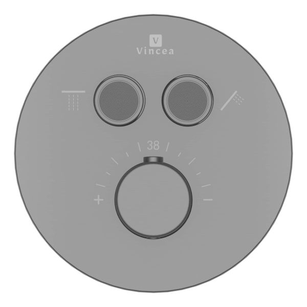 Встраиваемый смеситель для душа Vincea VSCV-322T-MGM двухфункциональный термостатический воронёная сталь