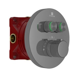 Встраиваемый смеситель для душа Vincea VSCV-322T-MGM двухфункциональный термостатический воронёная сталь