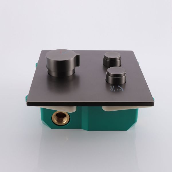 Встраиваемый смеситель для душа Vincea VSCV-421GM двухфункциональный, вороненая сталь