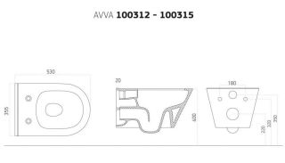 Подвесной унитаз Boheme Avva 972-MW безободковый белый матовый Подвесной унитаз Boheme Avva 972-MW безободковый белый матовый