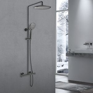 Душевая система Vincea Desire VSFS-1D0TGM термостатическая вороненая сталь