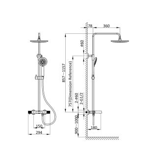 Душевая система Vincea Desire VSFS-1D1TCH термостатическая хром