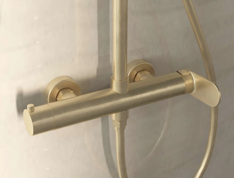 Душевая стойка Vincea Rondo VSFS-1R0BG, брашированное золото