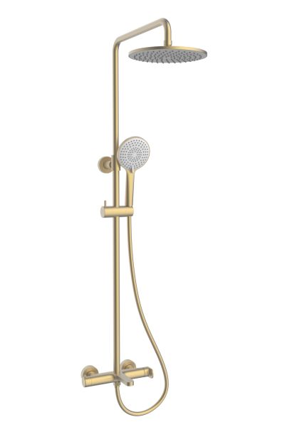 Душевая стойка Vincea Rondo VSFS-1R1BG, брашированное золото