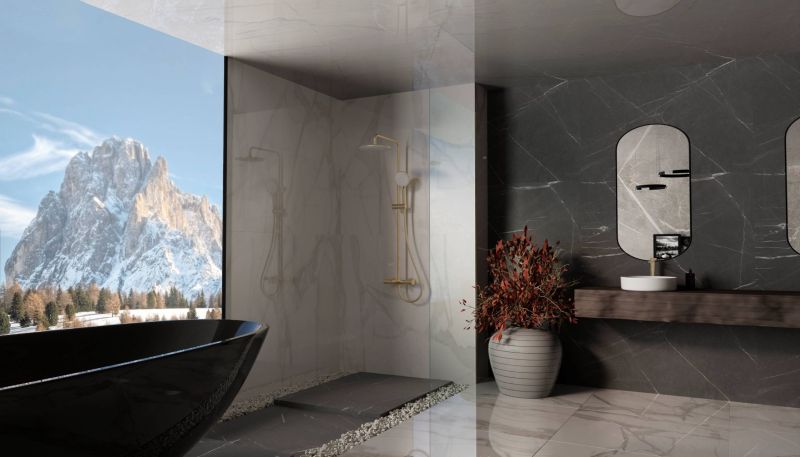 Душевая стойка Vincea Rondo VSFS-1R1BG, брашированное золото