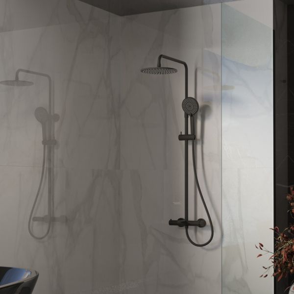 Душевая стойка Vincea Rondo VSFS-1R1MB, черный