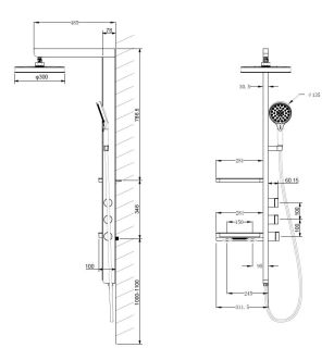 Душевая стойка Vincea Inspire VSFS-3I11MB чёрный