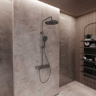 Душевая стойка Vincea VSFS-402GM, вороненая сталь