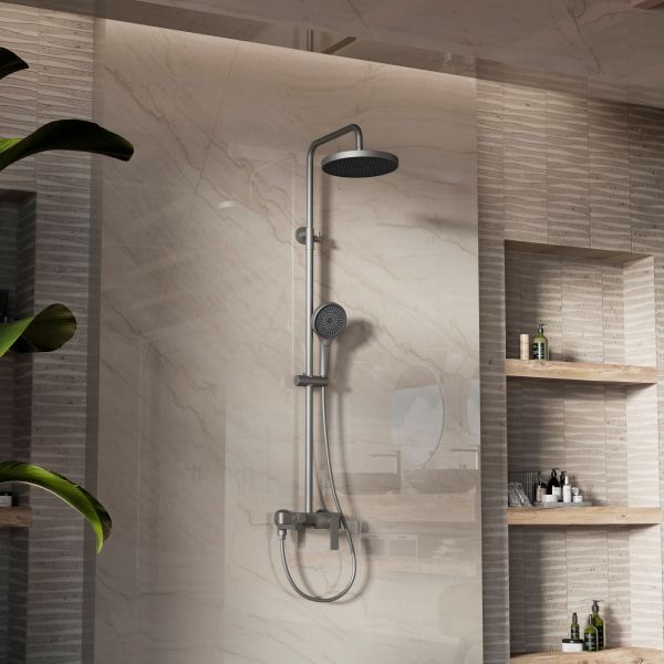 Душевая стойка Vincea VSFS-413GM, вороненая сталь