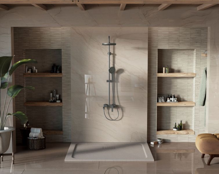 Душевая стойка Vincea VSFS-413GM, вороненая сталь