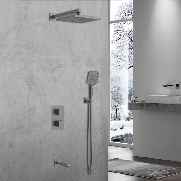 Душевой комплект Vincea Desire VSFW-1N3TGM встраиваемый трехрежимный вороненая сталь