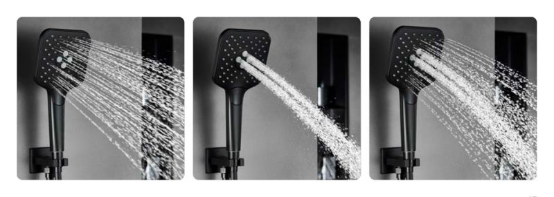 Душевой комплект Vincea Next VSFW-1N3TMB термостатический встраиваемый, трехрежимный, черный