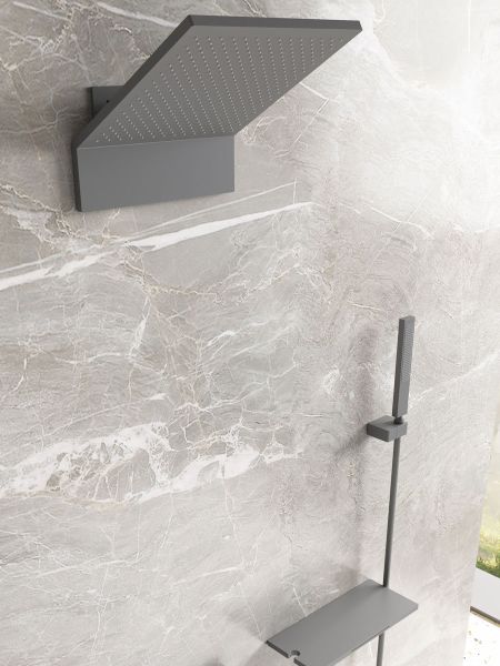 Душевой комплект Vincea Futura VSFW-2F11TGM термостатический встраиваемый, трехрежимный, вороненая сталь