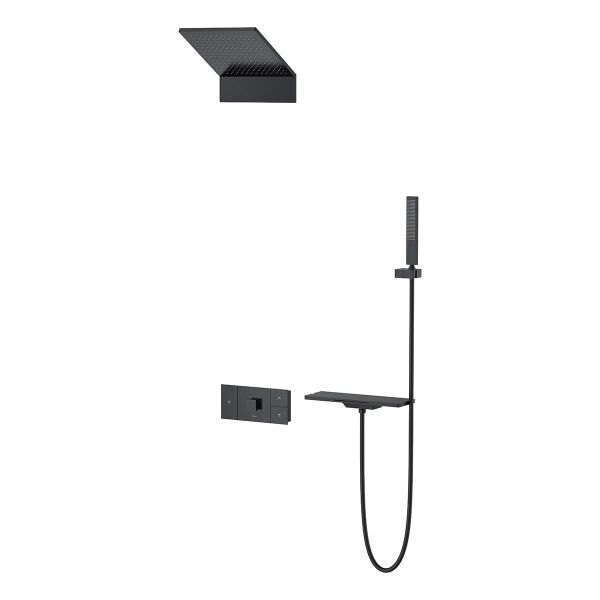 Душевой комплект Vincea Futura VSFW-2F11TMB термостатический встраиваемый, трехрежимный, черный