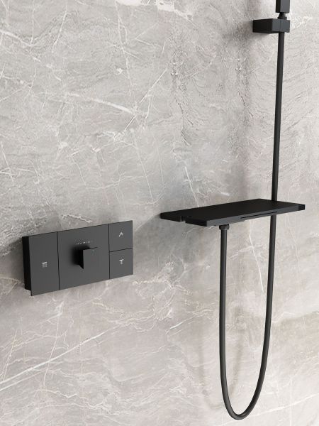 Душевой комплект Vincea Futura VSFW-2F11TMB термостатический встраиваемый, трехрежимный, черный