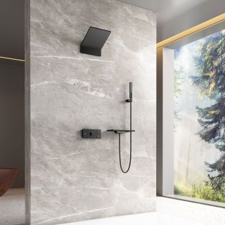 Душевой комплект Vincea Futura VSFW-2F11TMB термостатический встраиваемый, трехрежимный, черный Душевой комплект Vincea Futura VSFW-2F11TMB термостатический встраиваемый, трехрежимный, черный