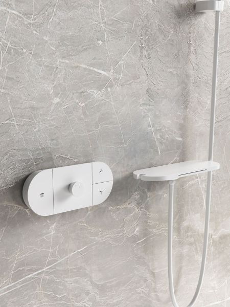 Душевой комплект Vincea Futura VSFW-2F12TMW термостатический встраиваемый, трехрежимный, белый матовый
