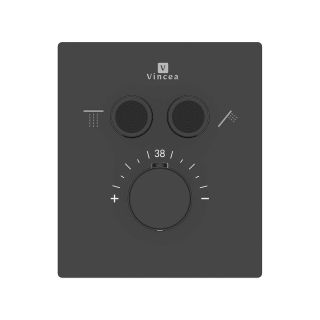 Душевой комплект Vincea VSFW-321MT1RMB встраиваемый, термостатический, двухрежимный, черный